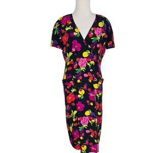 Rare Vintage 80s Gucci Silk Fruit Print Shirt Dress Double Breasted Italian 40